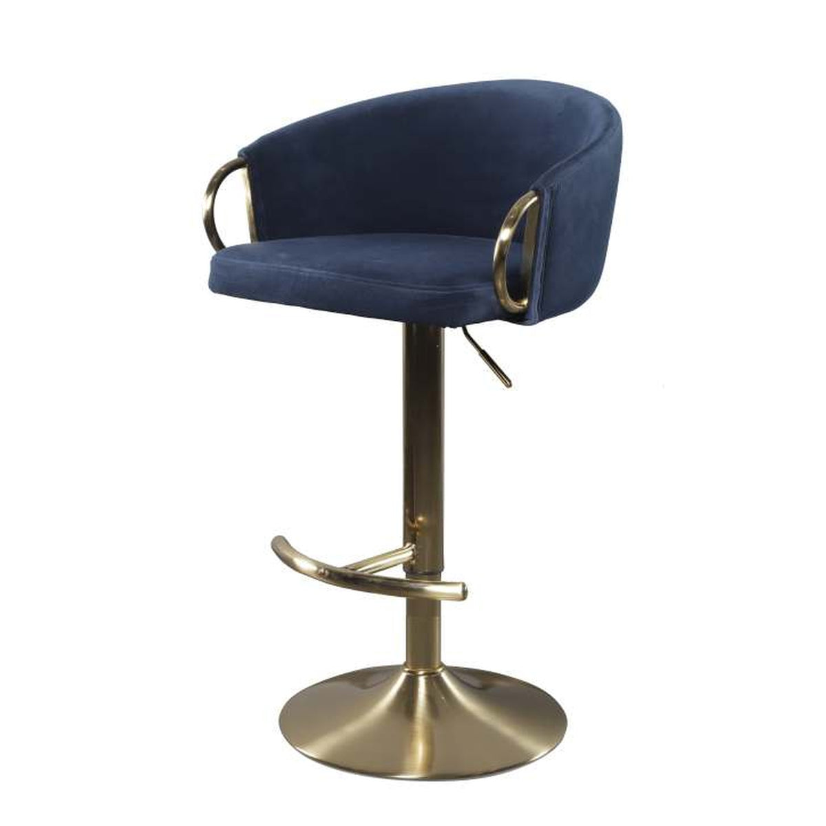 Bolzano Velvet Swivel Bar Stool in Navy Blue â?? Divine Chairs HIGHCOUNTER Collection