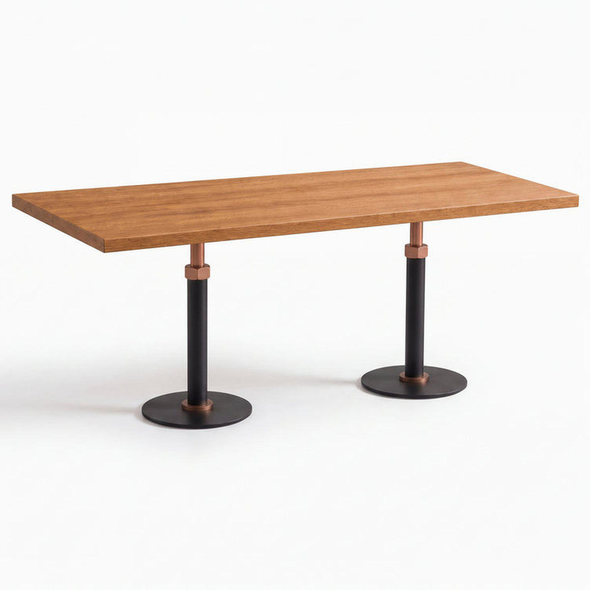 Amalfi 6 Seater Acacia Dining Table with Twin Turned Pedestals