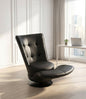 Ancora Tufted Leather Recliner with Rotating Footrest in Black, Maroon – Divine Chairs RECLINER Collection
