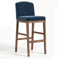 Auric Acacia Wood Upholstered Bar Chair with Metal Footrest