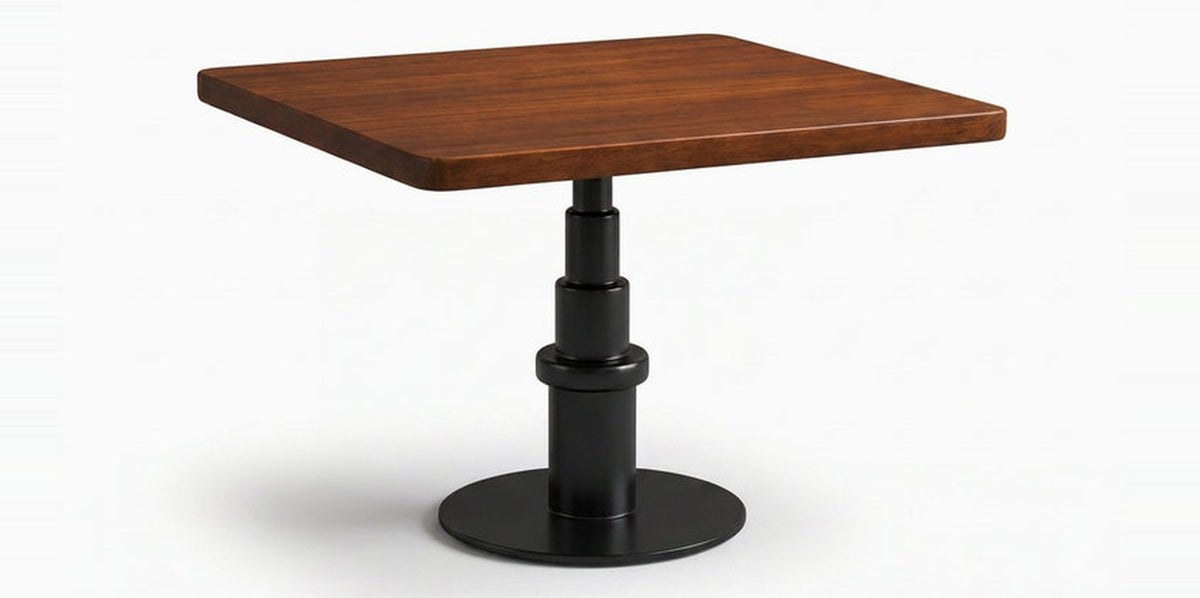 Bari 2–4 Seater Acacia Café Table with Stacked Metal Pedestal