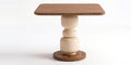 Bassano 4 Seater Acacia Dining Table with Fluted Wood Pedestal