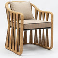 Bodrum Rope Weave Shell Outdoor Chair with Solid Teak Legs