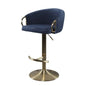 Bolzano Velvet Swivel Bar Stool in Navy Blue â?? Divine Chairs HIGHCOUNTER Collection
