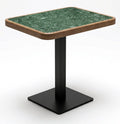 Cefalù 2 Seater Green Marble Top Café Table with Metal Column