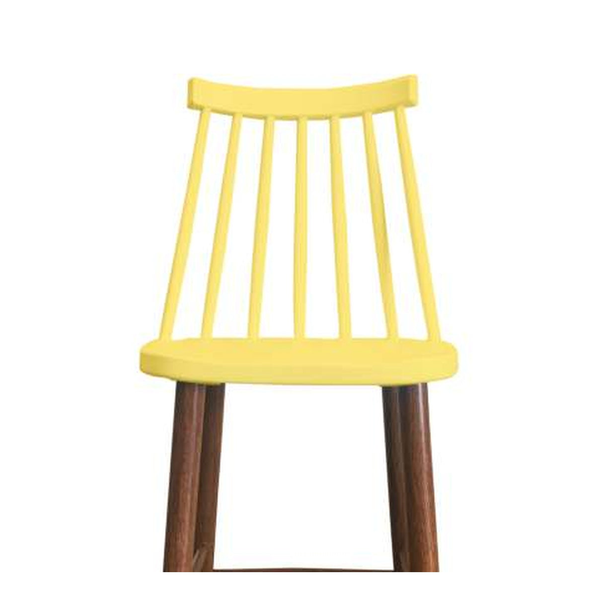 Click Spindle-Back Wooden Bar Stool in Sunshine Yellow with Walnut Legs – Divine Chairs HIGHCOUNTER Collection