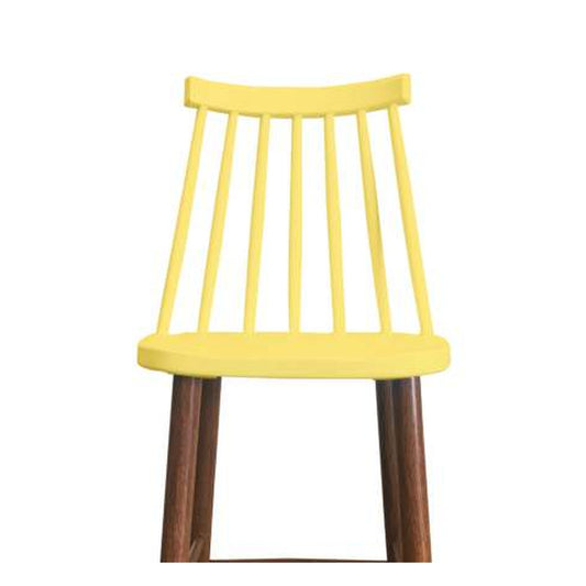 Click Spindle-Back Wooden Bar Stool in Sunshine Yellow with Walnut Legs – Divine Chairs HIGHCOUNTER Collection