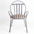 Comporta Wrought Iron Curved Slat Outdoor Chair