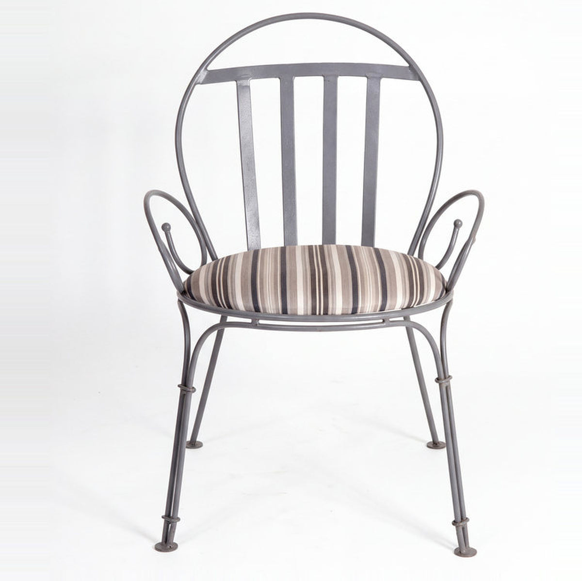 Comporta Wrought Iron Curved Slat Outdoor Chair