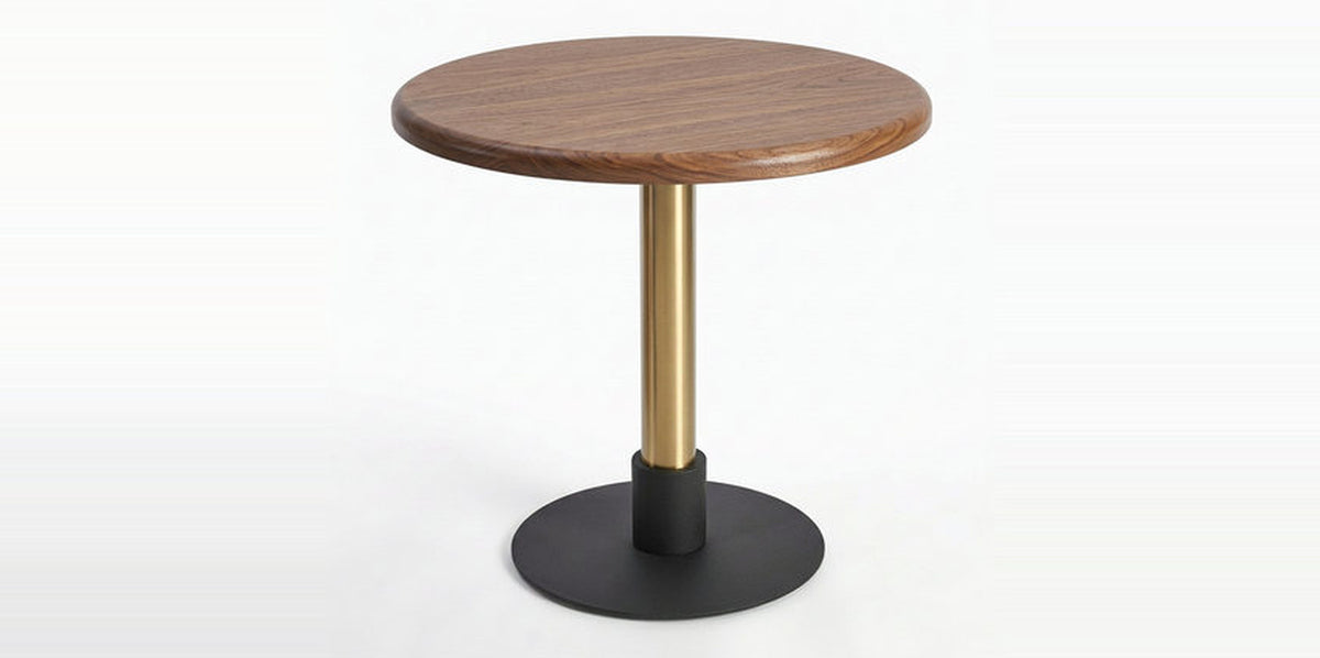 Cortina 2–4 Seater Carved-Edge Acacia Café Table with Stepped Wood Legs