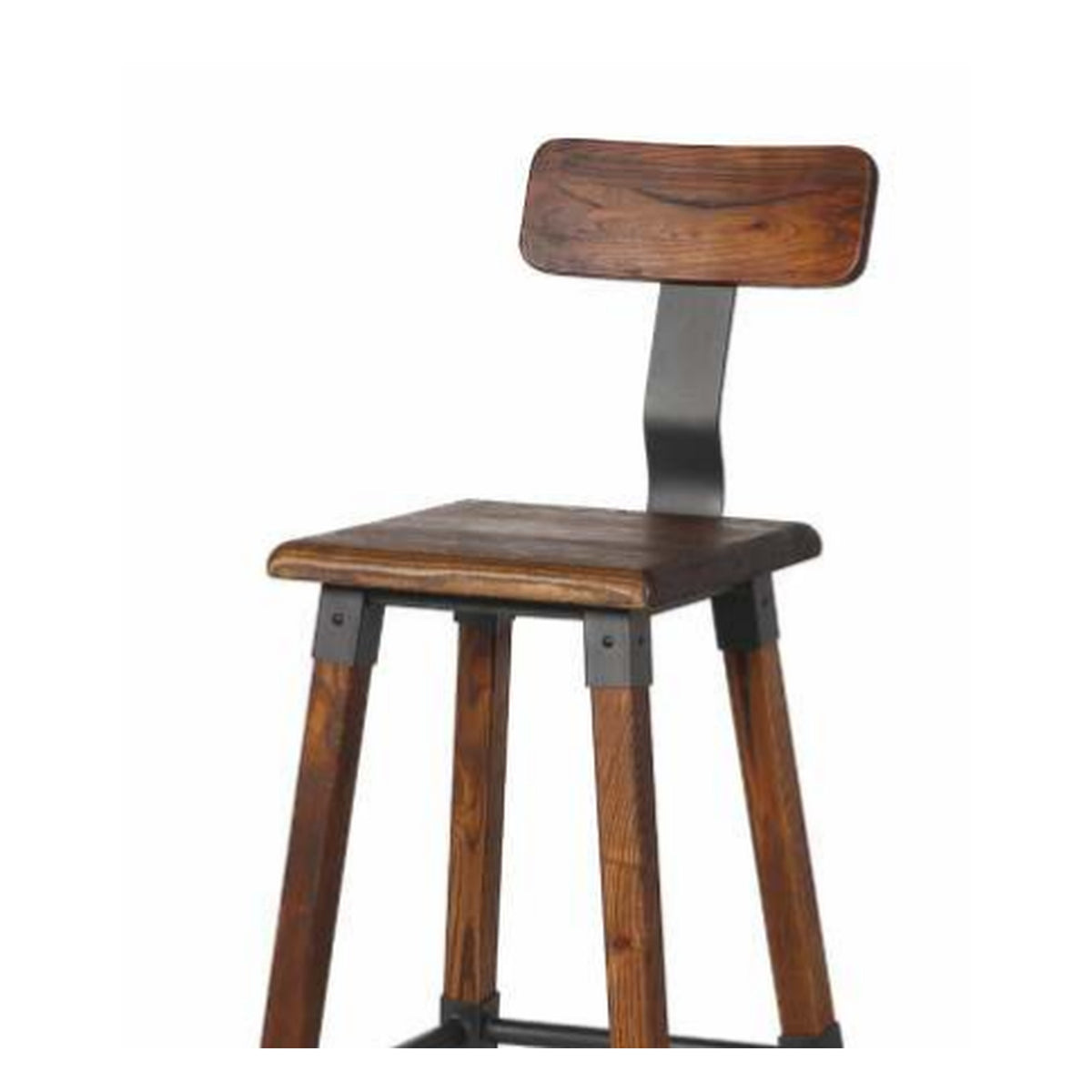 Danny Rustic Industrial Wood Bar Stool in Rustic Walnut / Iron – Divine Chairs HIGHCOUNTER Collection