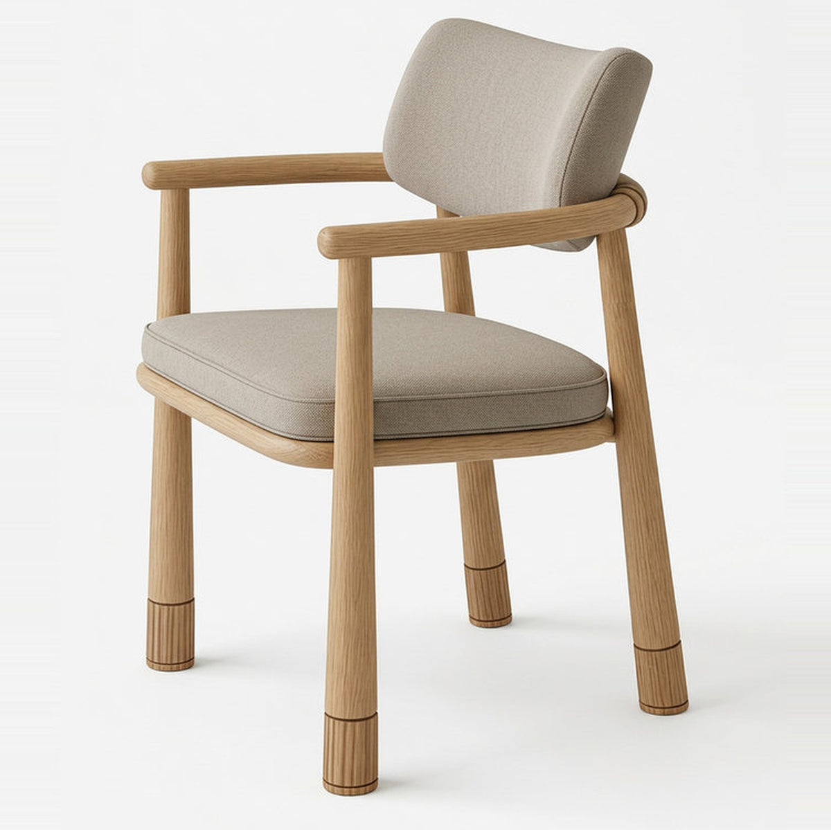 Enna Natural Solid Wood Upholstered Dining Chair