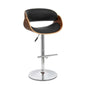 Erica Bentwood Swivel Bar Stool in Black with Walnut Wood Trim – Divine Chairs HIGHCOUNTER Collection