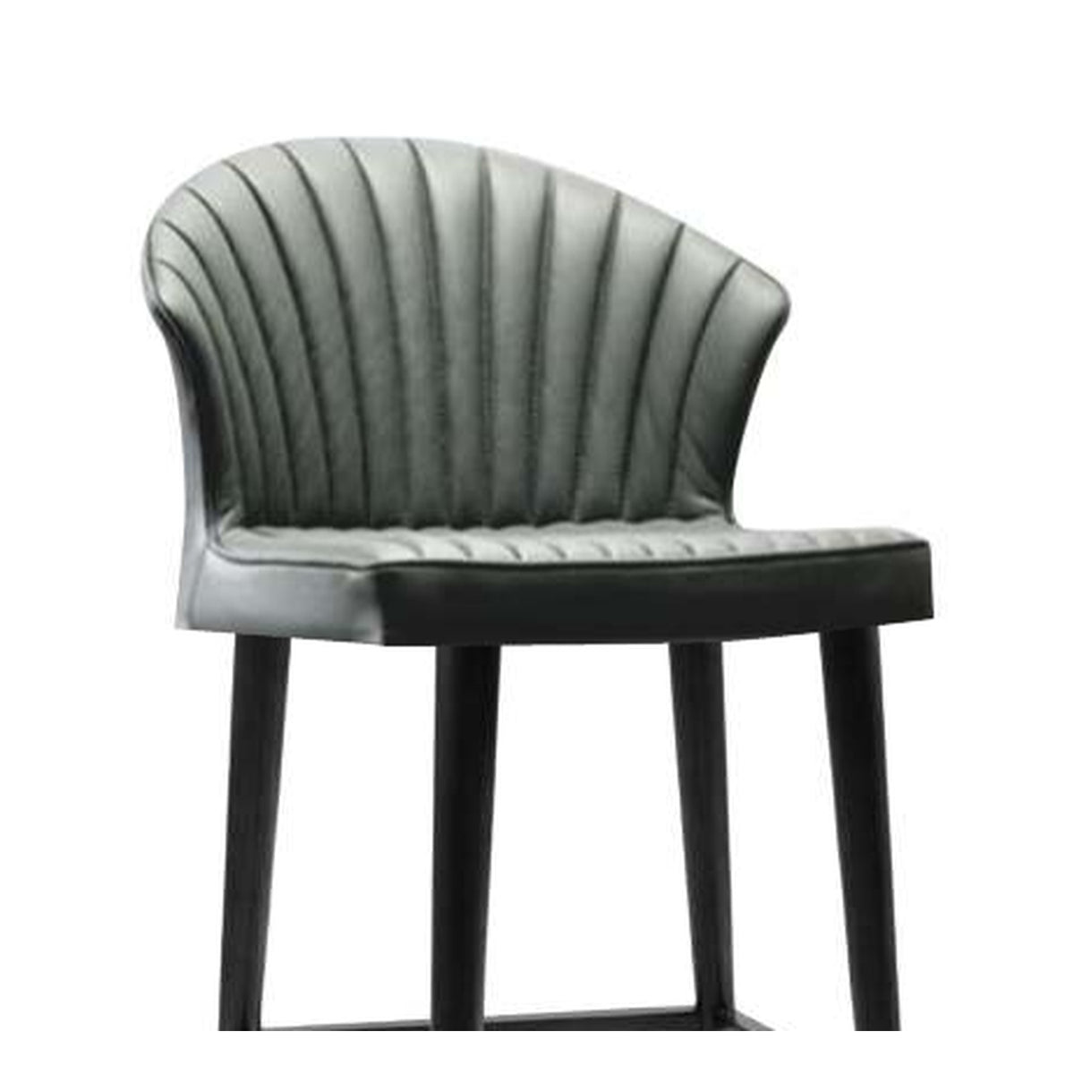 Fanny Channel-Tufted Shell Back Bar Stool in Sage Grey-Green – Divine Chairs HIGHCOUNTER Collection