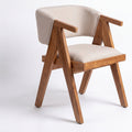 Gaeta Natural Solid Wood Upholstered Dining Chair
