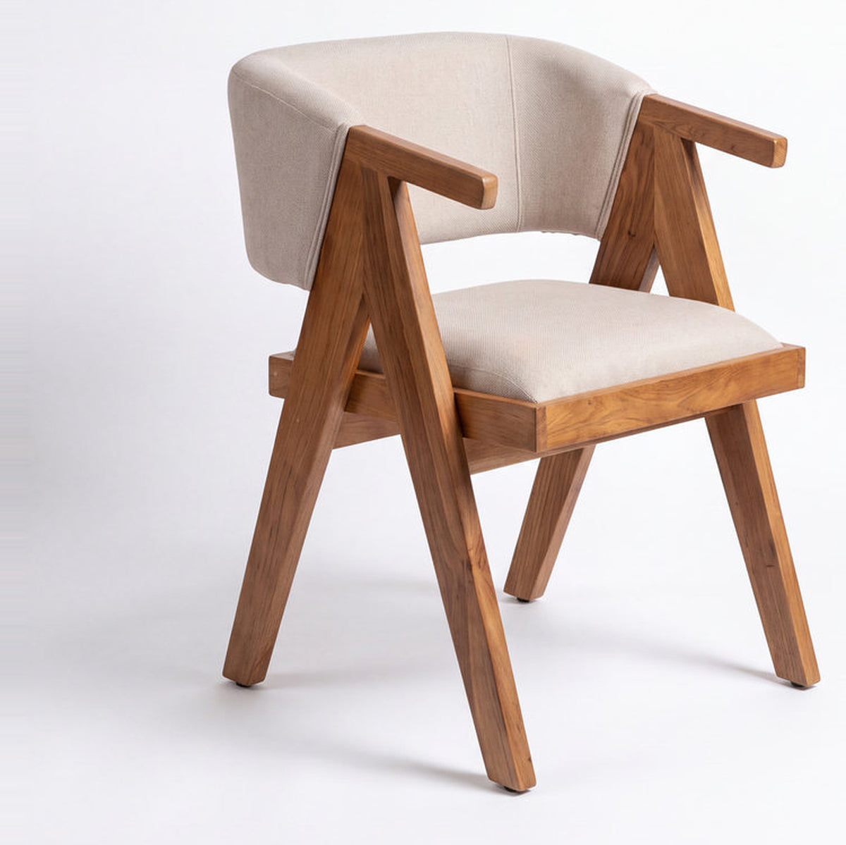 Gaeta Natural Solid Wood Upholstered Dining Chair