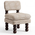 Garda Patterned Back Upholstered Dining Chair with Wood Plinth Base
