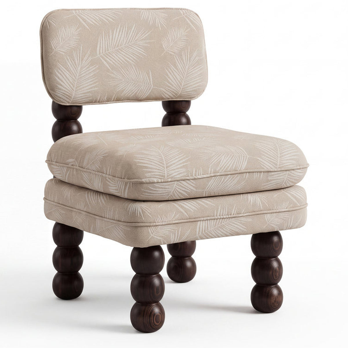 Garda Patterned Back Upholstered Dining Chair with Wood Plinth Base