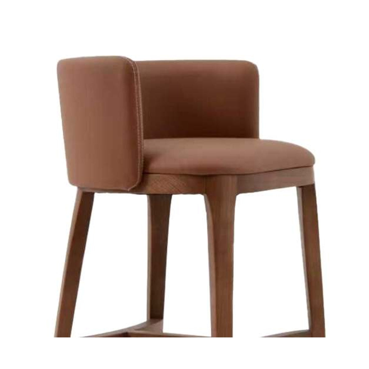 Heron Upholstered Armchair Bar Stool in Cognac Tan – Divine Chairs HIGHCOUNTER Collection