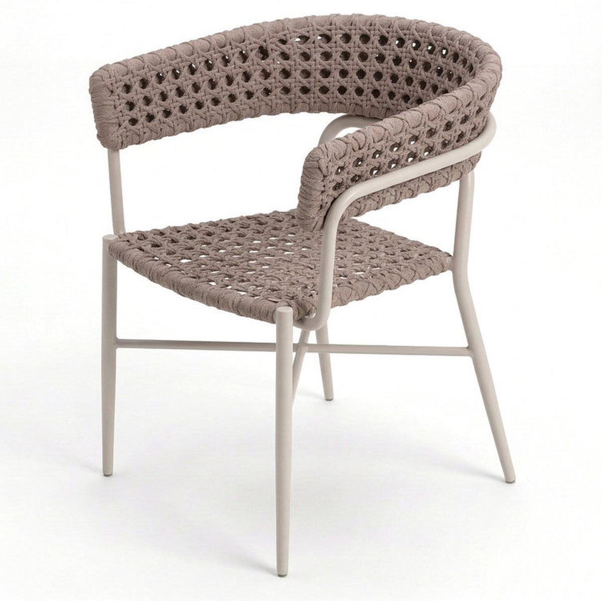 Ithaca Aluminium Rope Back Outdoor Chair with Seat Cushion