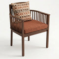 Kas Solid Teak Slatted Outdoor Armchair with Cushions