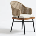 Lagos Wrought Iron Hoop Back Outdoor Chair with Tufted Cushion