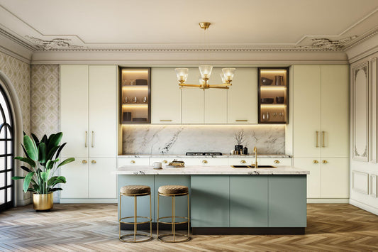 Casantro laminate finish luxury kitchen with contemporary cabinetry