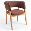 Lipari Woven Cord Back Leather Seat Dining Chair