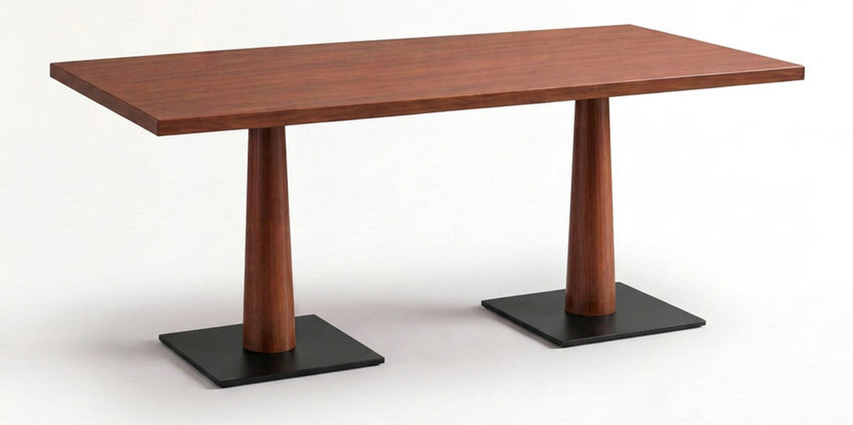 Livorno 6 Seater Acacia Dining Table with Tapered Wood Pedestals
