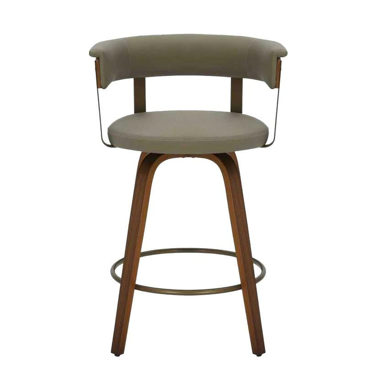 Macau Swivel Bar Stool with Wood Frame in Olive Grey – Divine Chairs HIGHCOUNTER Collection