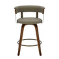 Macau Swivel Bar Stool with Wood Frame in Olive Grey – Divine Chairs HIGHCOUNTER Collection