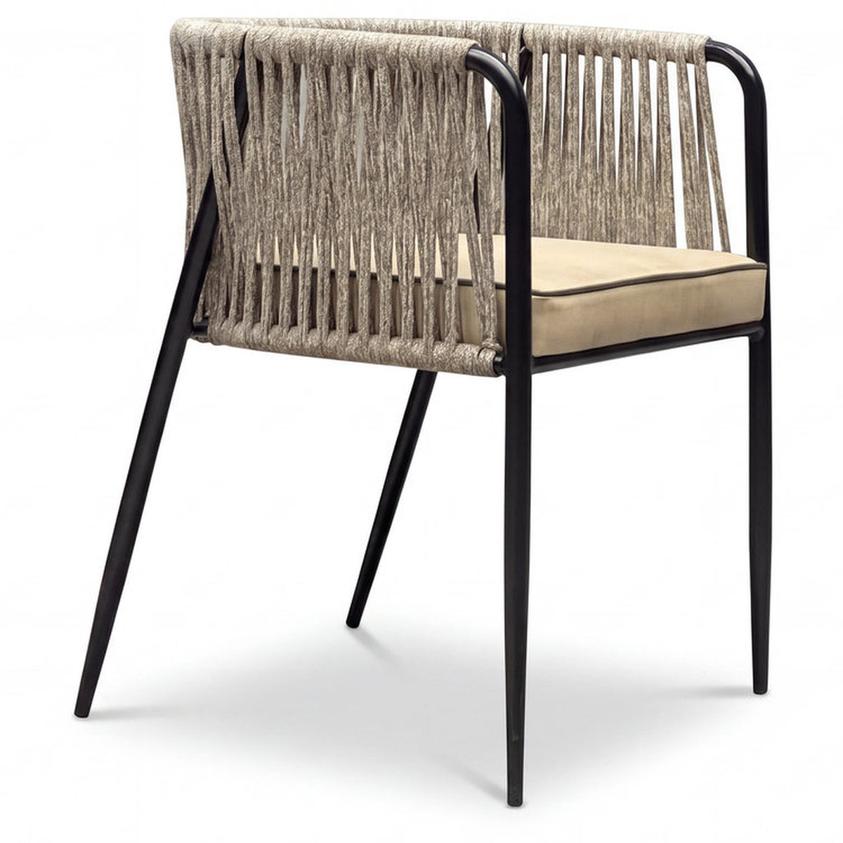 Mallorca Open Lattice Rope Aluminium Outdoor Chair with Cushions