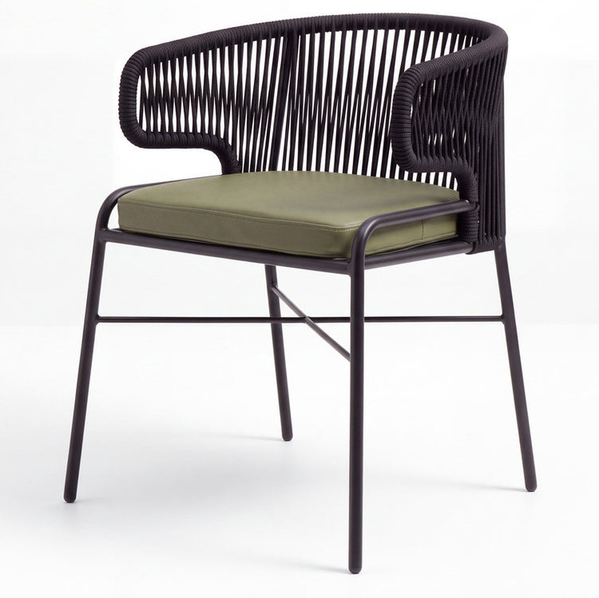 Menorca Aluminium Rope Weave Back Outdoor Chair with Cushion