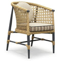 Menton PE Rattan Weave Outdoor Chair with Seat & Back Cushions
