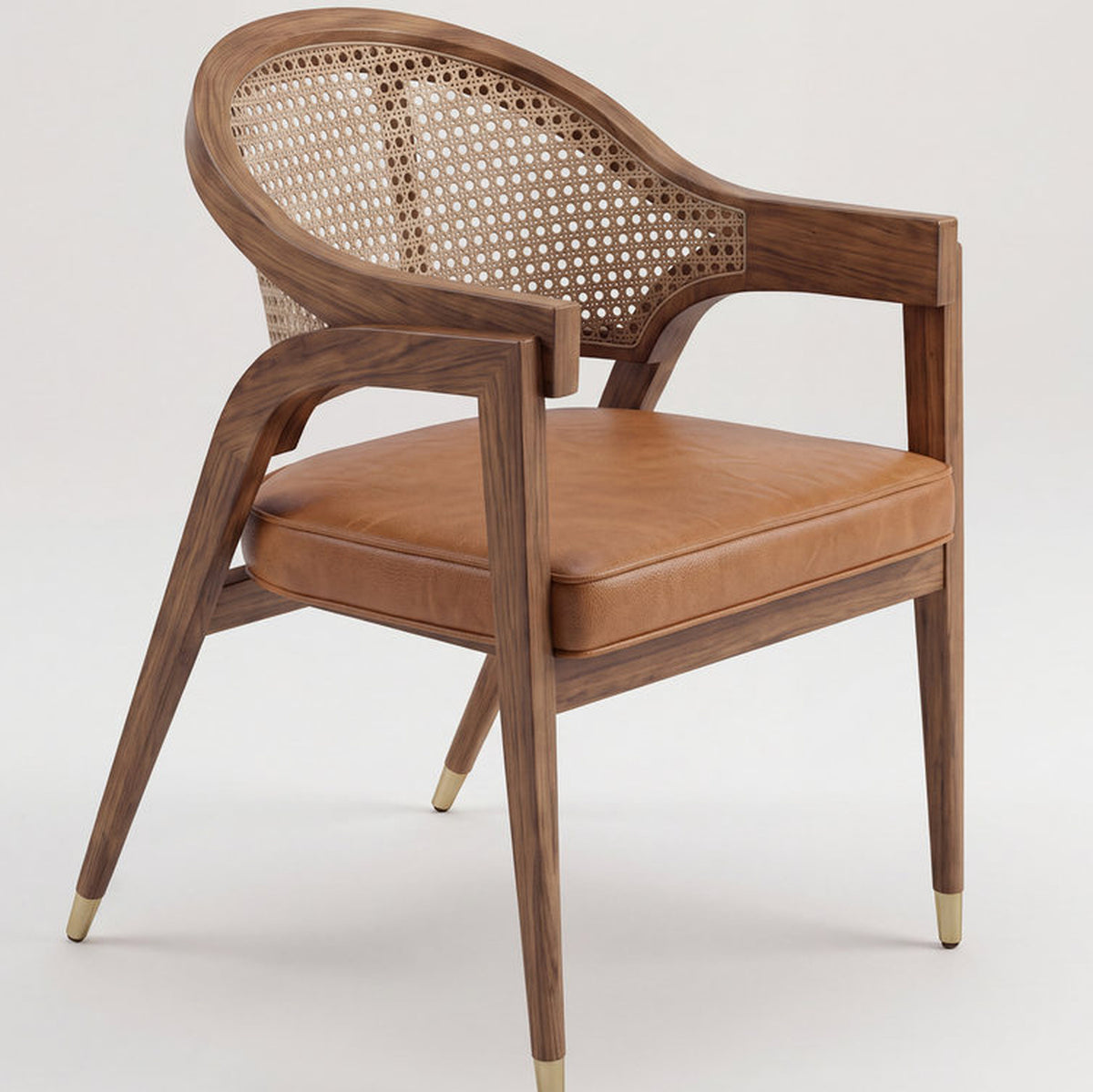 Milano Natural Cane Acacia Wood Dining Chair