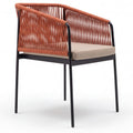 Milos Cane-Pattern Rope Aluminium Outdoor Chair with Woven Seat