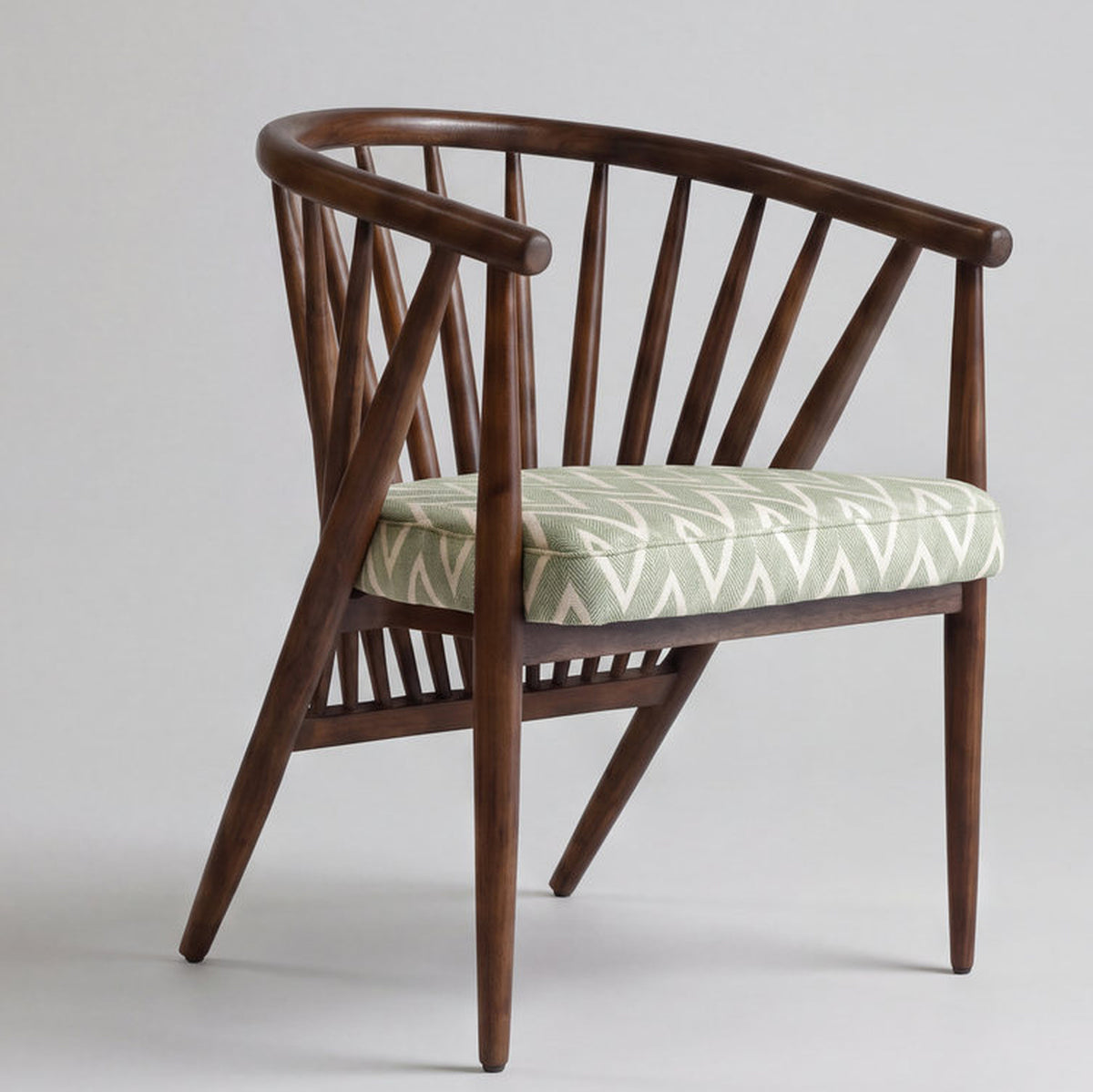 Monza Acacia Wood Upholstered Dining Chair
