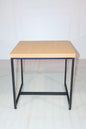 Oak-Top Square Table with Black Metal Frame in Oak with Black Frame – ZLOFY Furniture