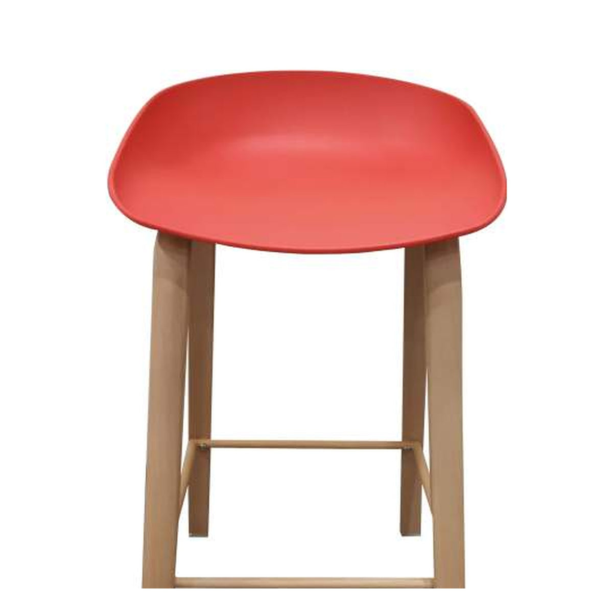 Opava Molded Shell Backless Stool in Coral Red – Divine Chairs HIGHCOUNTER Collection