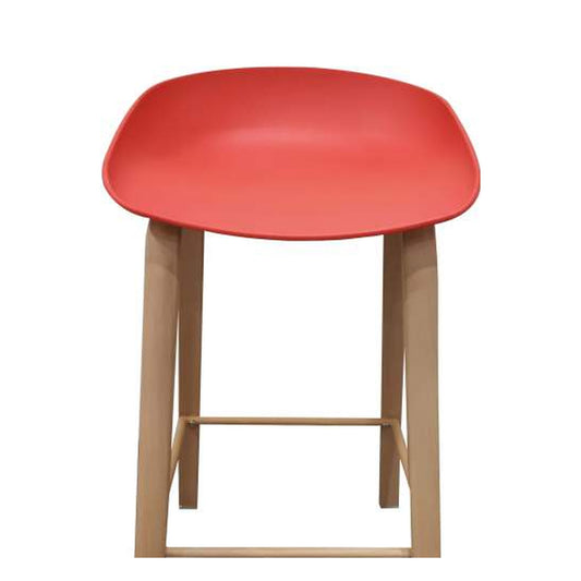 Opava Molded Shell Backless Stool in Coral Red – Divine Chairs HIGHCOUNTER Collection