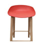 Opava Molded Shell Backless Stool in Coral Red – Divine Chairs HIGHCOUNTER Collection