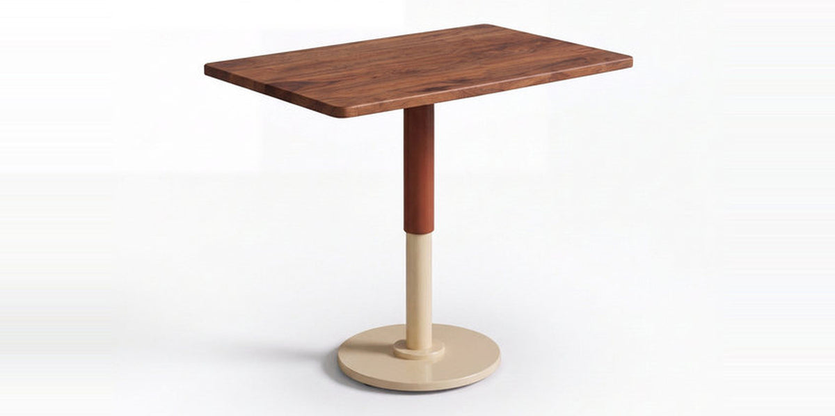 Ostuni 2–4 Seater Acacia Café Table with Black & Brass Column