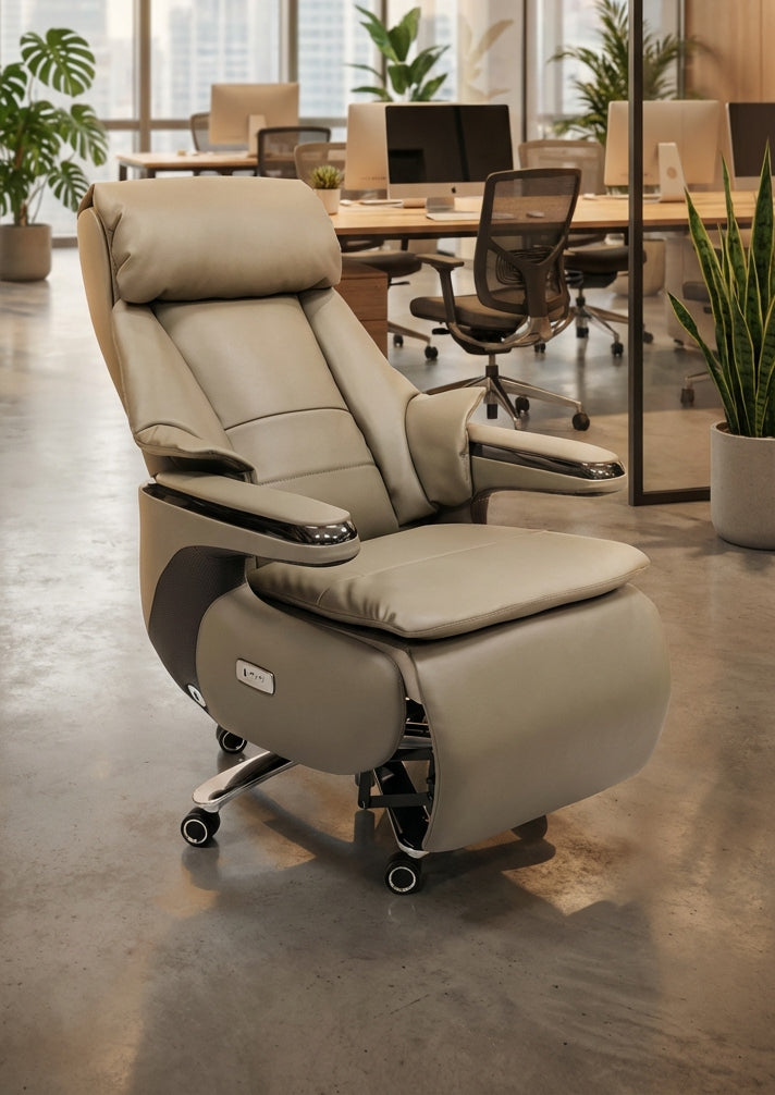 Phantom Electric Executive Recliner with Castor Base in Charcoal, Beige, Tan – Divine Chairs RECLINER Collection