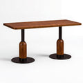Pisa 6 Seater Solid Wood Dining Table with Slim Metal Pedestals