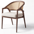 Procida Cane Back Acacia Wood Dining Chair with Upholstered Seat