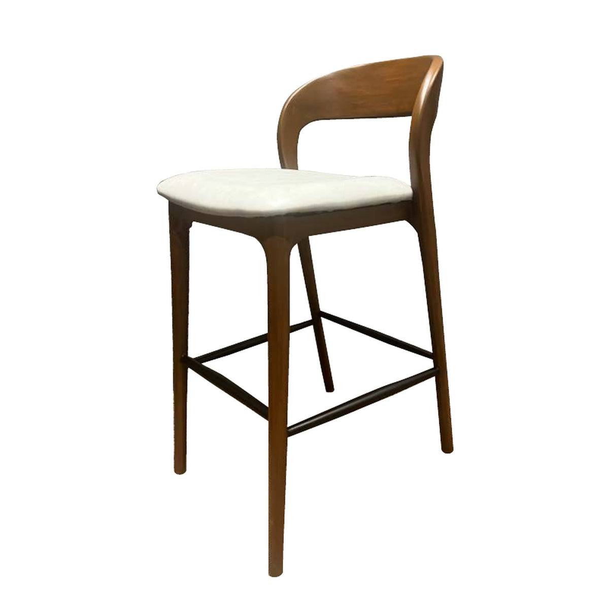 Ricky Ashwood Curved Back Bar Stool in Off-White with Ashwood Frame – Divine Chairs HIGHCOUNTER Collection