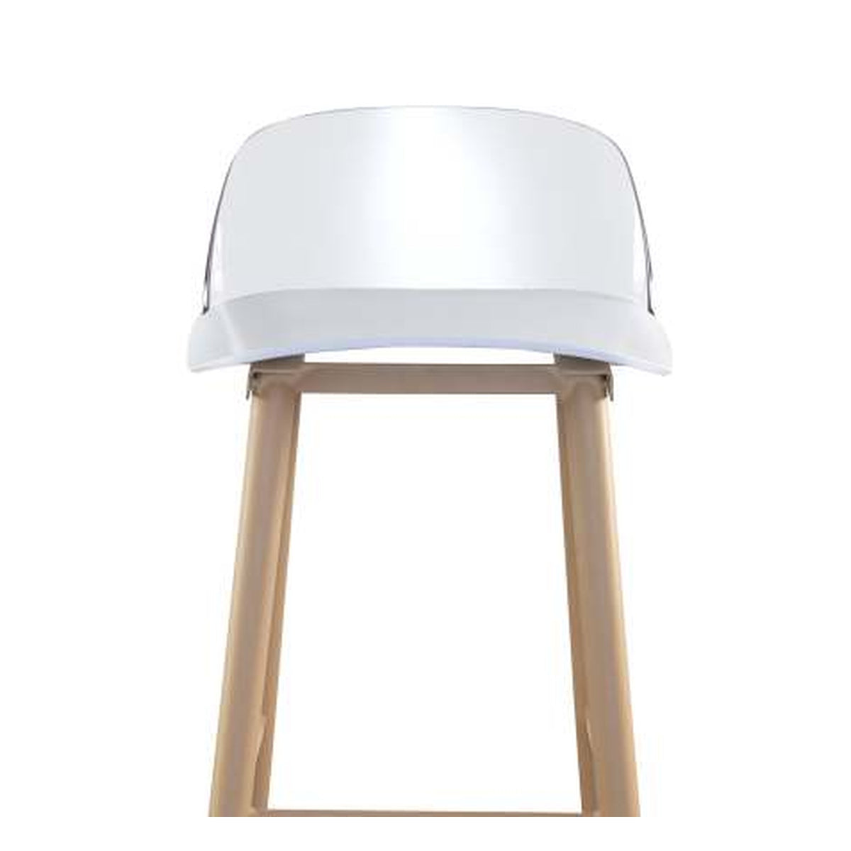 Rimini Acrylic Shell Bar Stool in Glossy White – Divine Chairs HIGHCOUNTER Collection