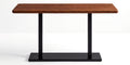 Rimini 4 Seater Green Marble Top Dining Table with Twin-Column Metal Base