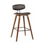 Rooney Curved Back Wood Leg Bar Stool in Black with Walnut Wood – Divine Chairs HIGHCOUNTER Collection