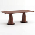Salerno 6 Seater Acacia Dining Table with Wood Cone Pedestals